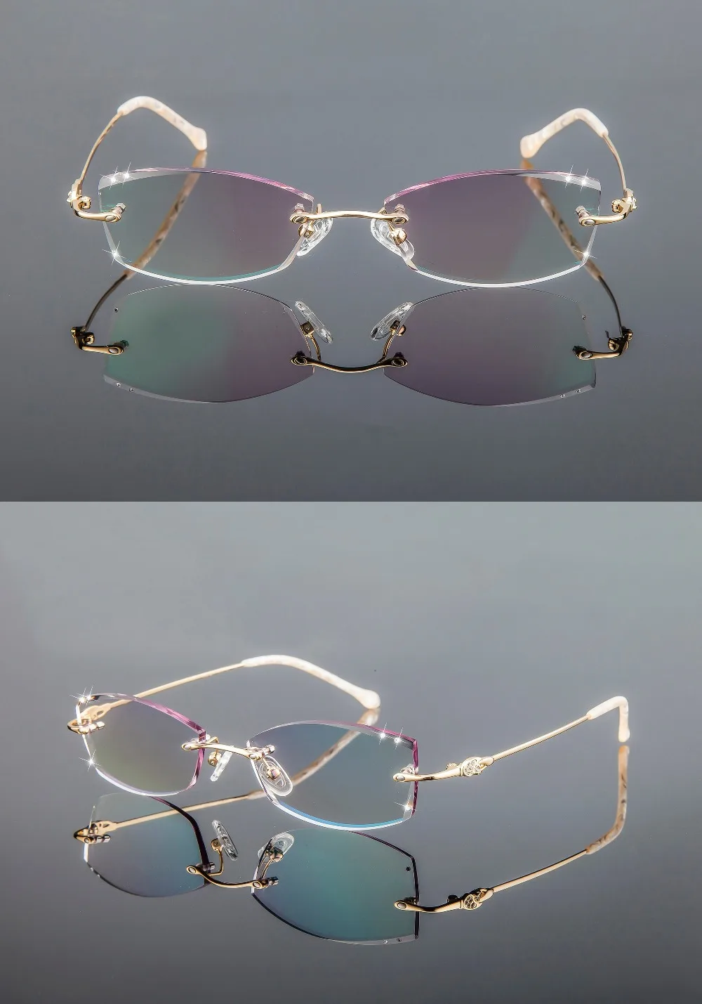 Silver Frame with Gradient Blue Lenses