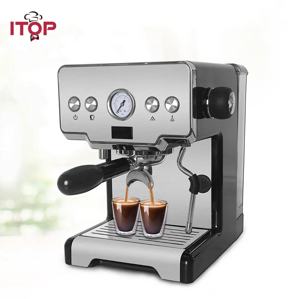 

ITOP Household Semi-automatic Espresso Coffee Maker Machine, Multifunctional 15Bar Cappuccino Latte Milk Foam Coffee Maker