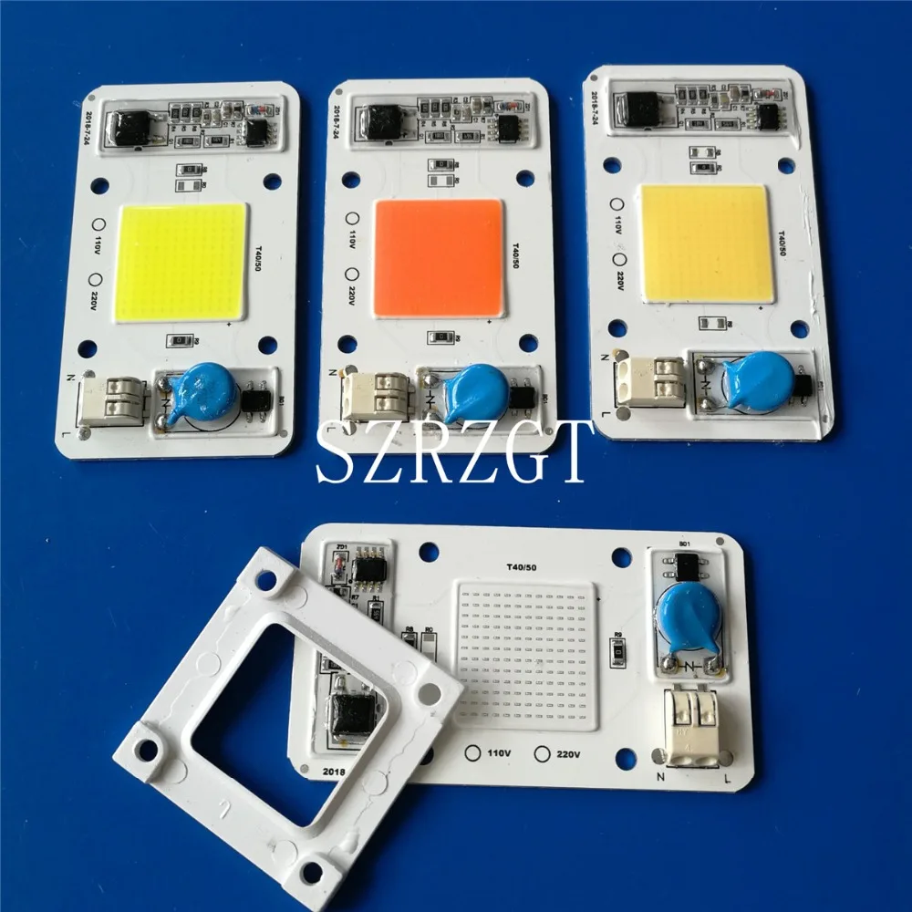 50W Hydroponice DOB AC LED COB Chip F Grow Plant Light Full Spectrum AC110//220V