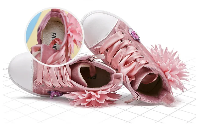 Детская обувь; коллекция года; детская повседневная обувь на шнуровке с цветочным принтом; обувь для маленьких девочек; спортивная обувь для студентов; обувь с высоким берцем для девочек 3, 4, 5, 6, 7, 8, 9, 10, 12 лет