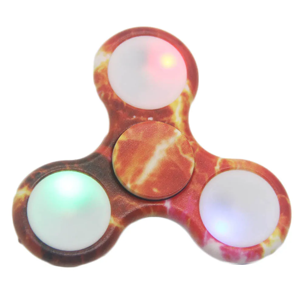 LED треугольник палец Spinner цветной пластик EDC руки для Аутизм/СДВГ беспокойство стресса фокус игрушка