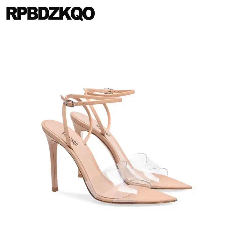 nude pvc heels