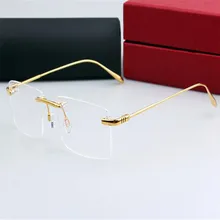 MONGOTEN чистый титан Бизнес Мужчины Дизайн бесконтактная оптическая рамка очки Рамка Серебро Золото фирменные близорукость очки