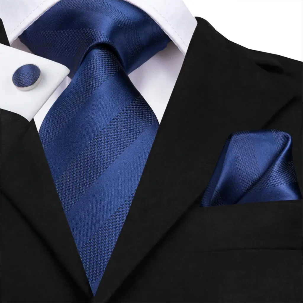 Hi Tie 2019 модные синие шелковые галстуки для мужчин Роскошный деловой Свадебный