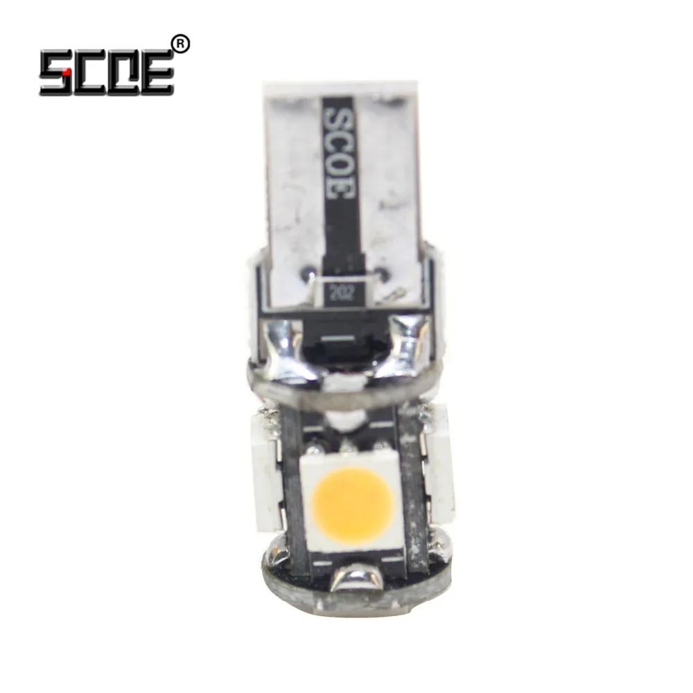 

SCOE T10 W5W DC12V 5SMD 5050LED Car Styling Light Bulb Lamp Source Crystal Blue Green Red Yellow Purple Warm White 1 Piece Pack