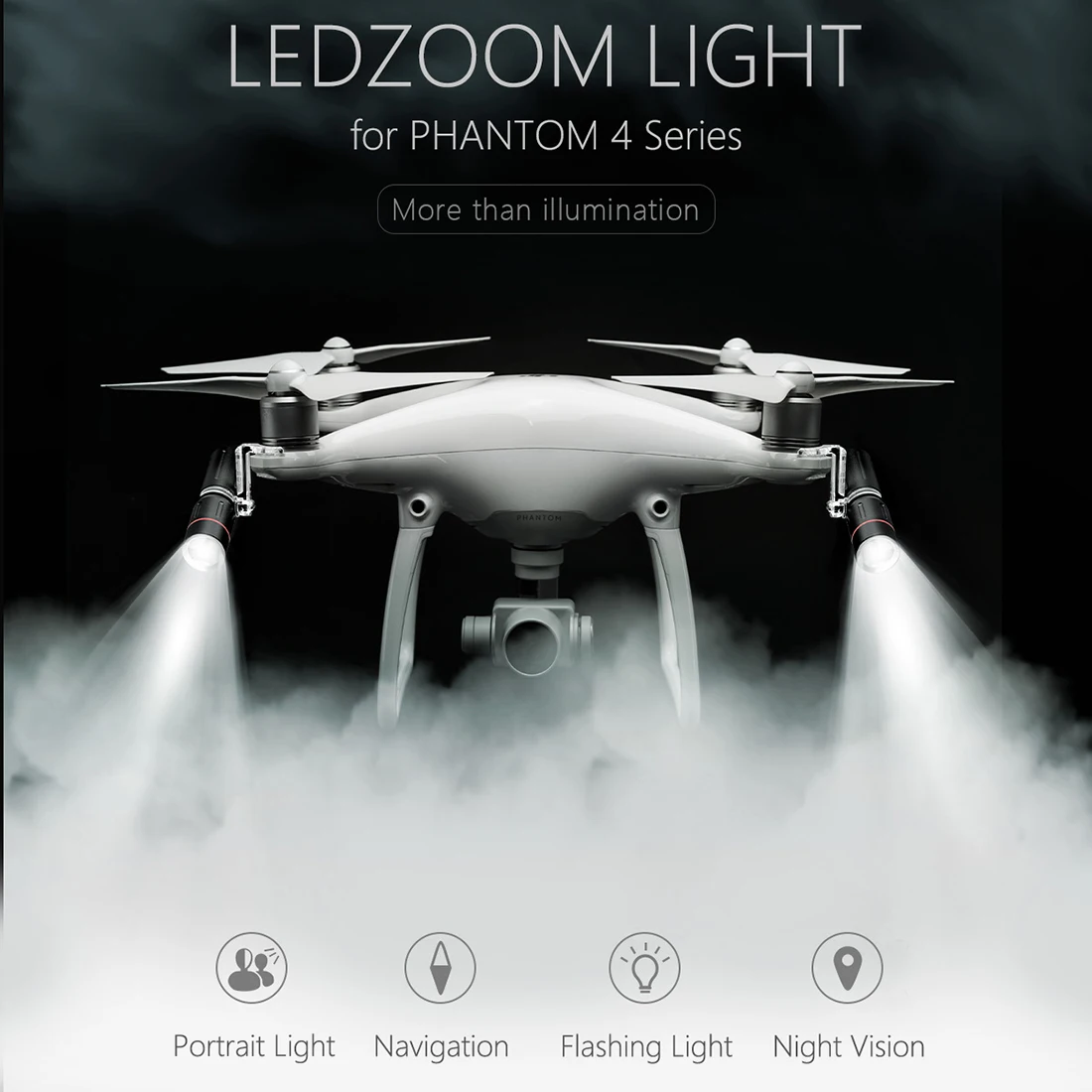 

PGYTECH LED Zoom Light Navigation Lamp Headlight Spotlight for DJI Phantom 4/4 Pro/4 Pro+ Drone