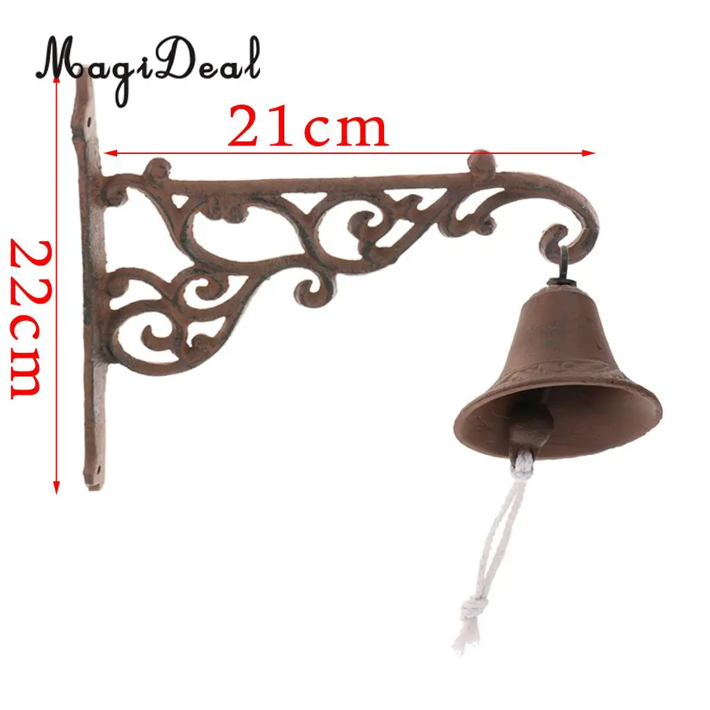 Outdoor Dinner Bells Vintage Antique Cast Iron Bracket Mounts Bell Indoor Outdoor Wall Mounted Door Bells