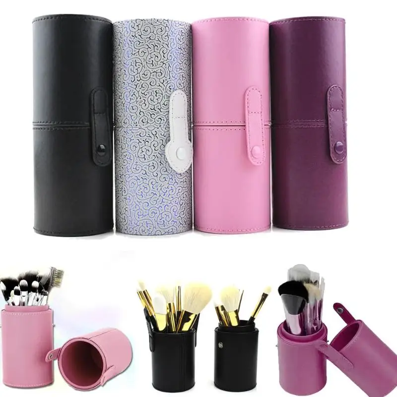  Travel PU Leather Cosmetic Brush Pen Holder Storage Empty Holder Makeup Box Make Up Artist Bag Cosm