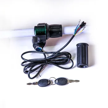 

24v 36v 48v 60v 72v Bicicleta Eletrica Accelerator E-bike Scooter Power Lock Key Switch Bicycle Half Bar Throttle Voltage Show