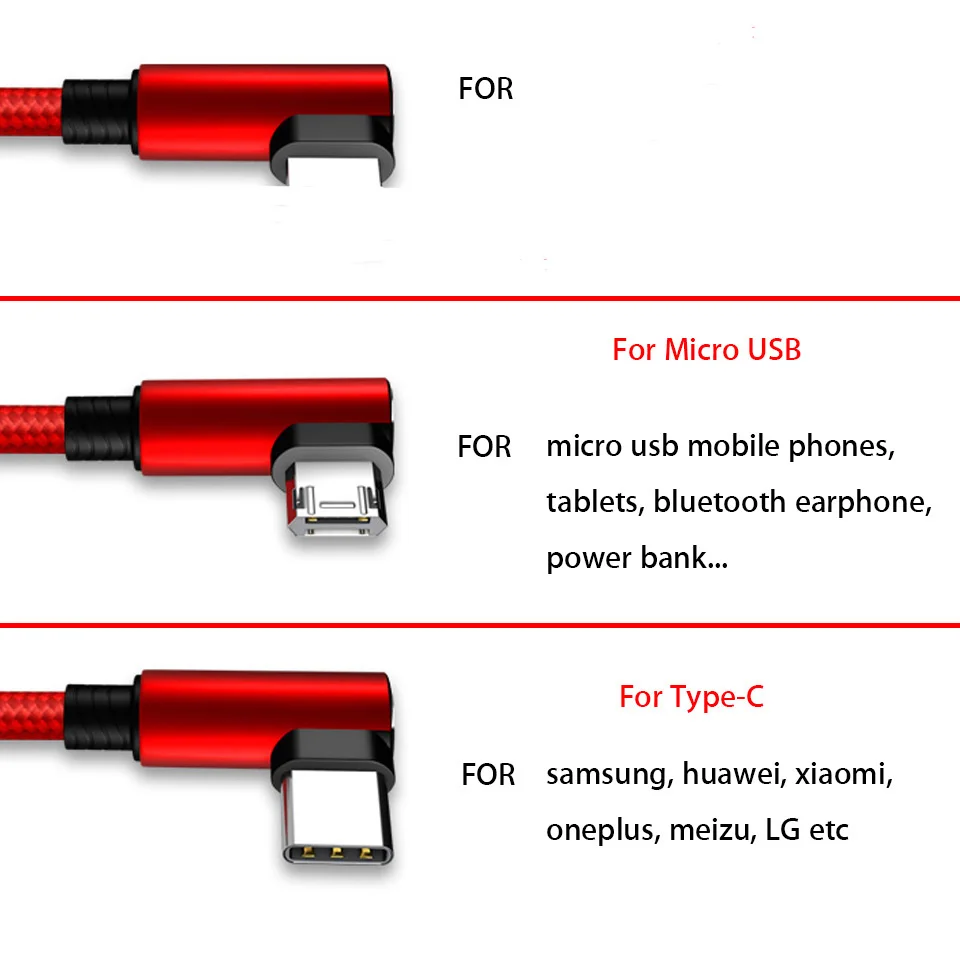 3 в 1 90 градусов usb кабель для зарядки мобильного телефона Samsung Xiaomi Redmi Note 8 7
