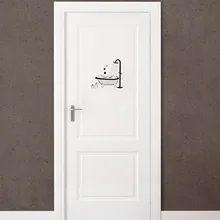 Creative Bath Bathing Shower Bathtub Vinyl Door Sticker Waterproof Wall Stickers Home Decor Living Room A2291