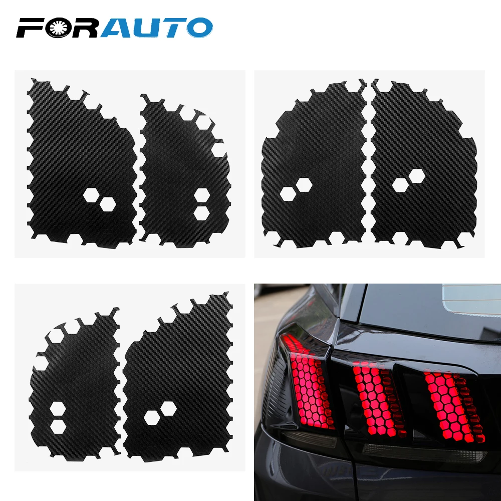 

FORAUTO 6 Pieces/set Car Taillight Sticker Honeycomb Tail Light Decorative Stickers Decals Fit For Ford Mustan Car Styling
