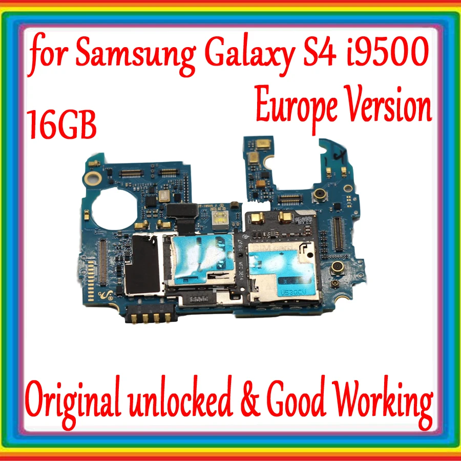

Original unlocked for Samsung Galaxy S4 i9500 Motherboard,16GB for Samsung S4 i9500 Mainboard with Chips OS System,Good Tested
