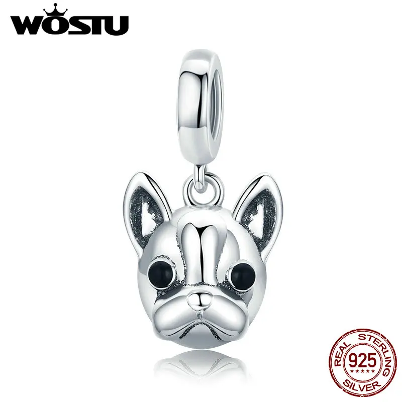 WOSTU Аутентичные 100% стерлингового серебра 925 2020 животных Французский бульдог