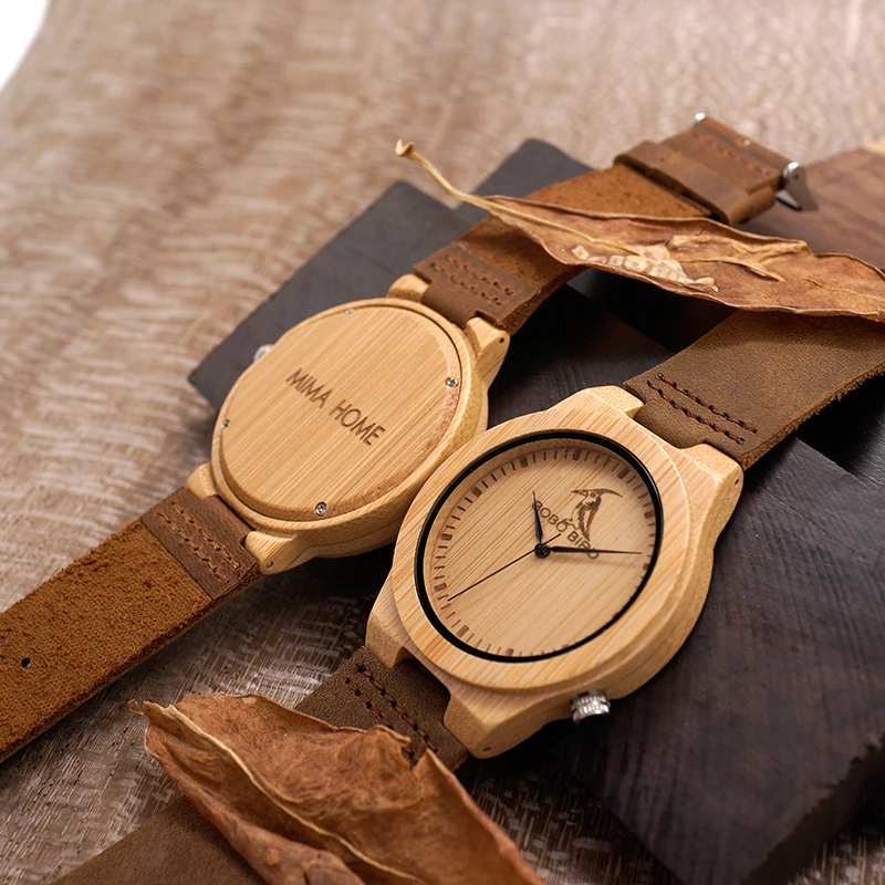 BOBO BRID-Reloj de madera con logotipo personalizado, palabras grabadas con mensaje de gafas de sol, artículo personalizado OEM y ODM sin productos