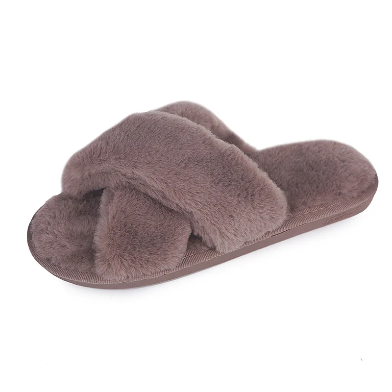 

Women Slippers Winter Shoes Flat Sweet Home Slippers Woman Indoor Shoes Fur Warm Soft Slip On Black Pink Grey Female Slipper