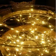 AA Батарея работает 33ft 10 м 100 LED Рождество Праздничная Свадебная вечеринка украшения festi LED Медный провод Строка сказочных огней Лампы для мотоциклов