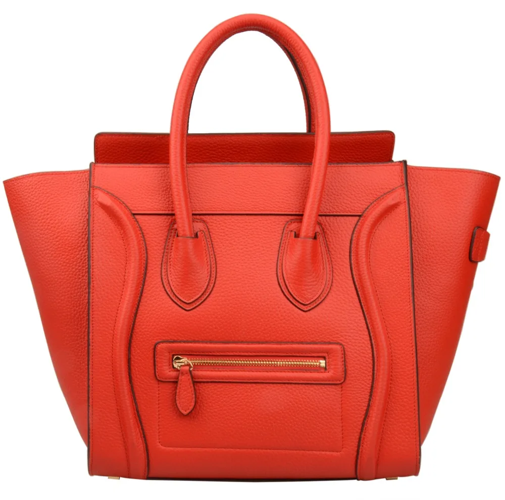 

Women's Genuine Leather Smile Large Top Handle Handbag Purse