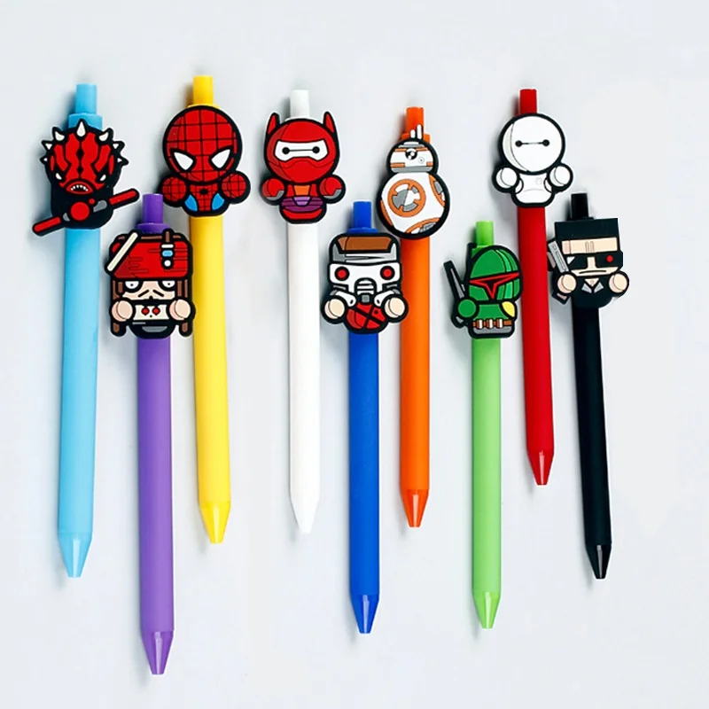 

36pcs/lot creative cartoon characters Spider Jack 9 styles black ink gel pen promotion gift unisex pen stationery