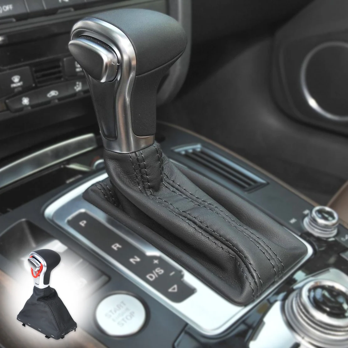 beler New Black PU Leather AT Shift Knob +Gaiter for Audi A3 A4 A5 A6 Q7 Q5 2009 2010 2011 2012 2013 2014 2015 Left-hand Drive beler New Black PU Leather AT Shift Knob +Gaiter for Audi A3 A4 A5 A6 Q7 Q5 2009 2010 2011 2012 2013 2014 2015 Left-hand Drive