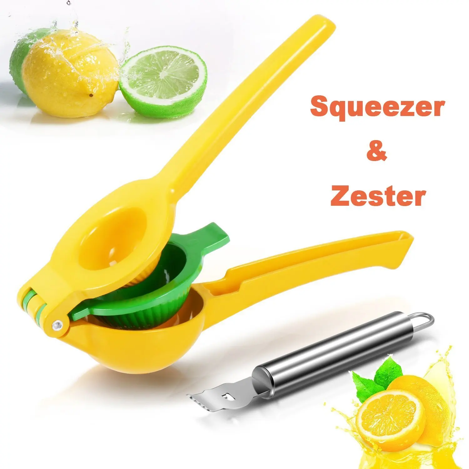 2 in 1 Manual Lemon Juicer and Peeler plane Citrus Press Orange Squeezer Handheld Juicer Sturdy