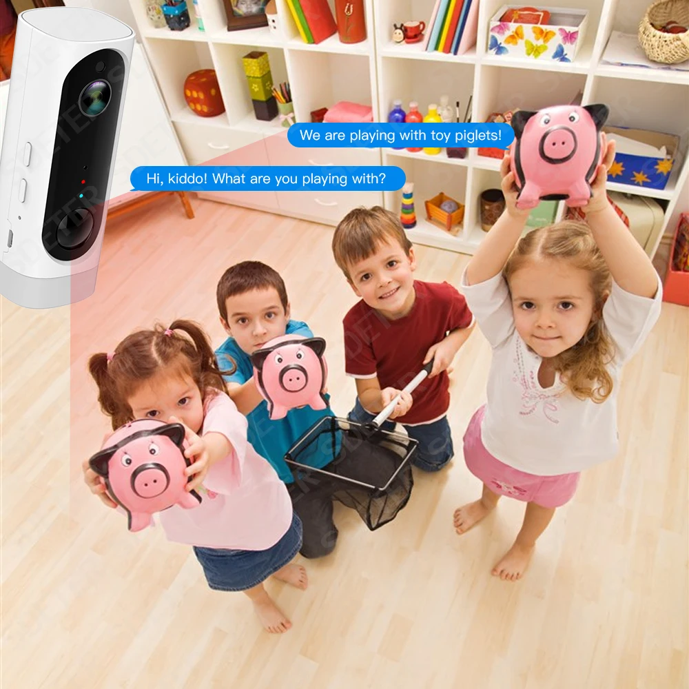 SDETER Battery 100% Wire-Free Wireless IP Camera Wifi 720P Indoor Baby Monitor Security Camera Video Monitoring Two Way Audio