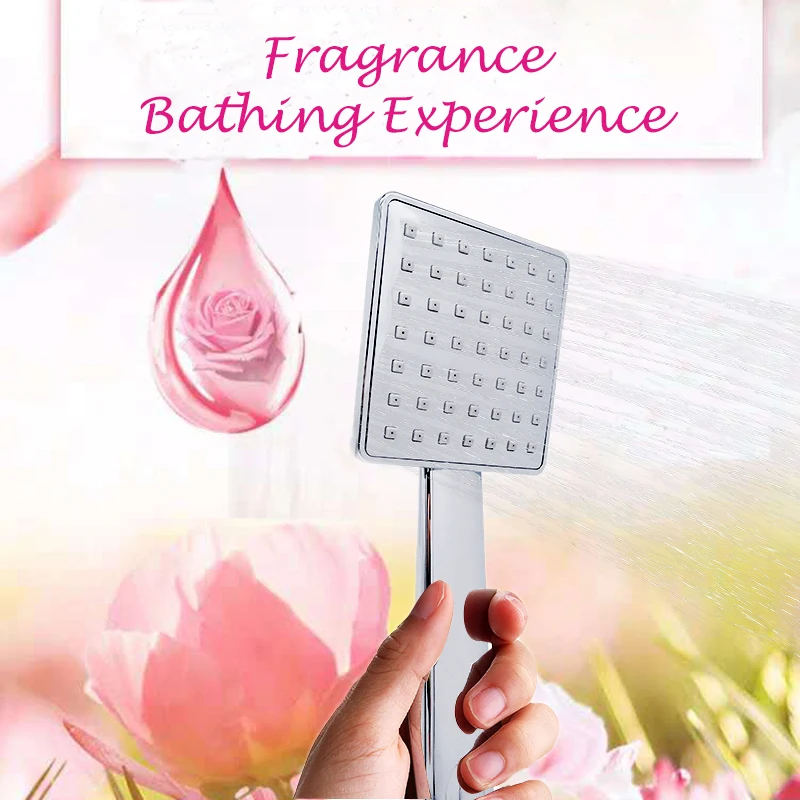 

Zhang Ji Aromatherapy Square Shower Head Silicon holes Anti-blocking Romantic fragrance bathing ABS plastic Eletroplated mirror