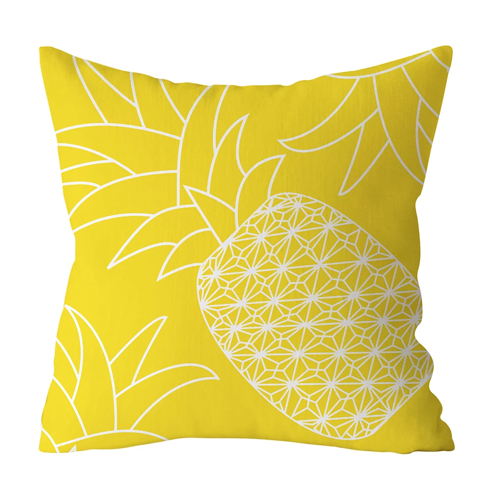 Желтый полиэстер Геометрическая Подушка "Ананас" декоративная подушка для дивана Diy напечатанная Подушка сидение Подушка для стула