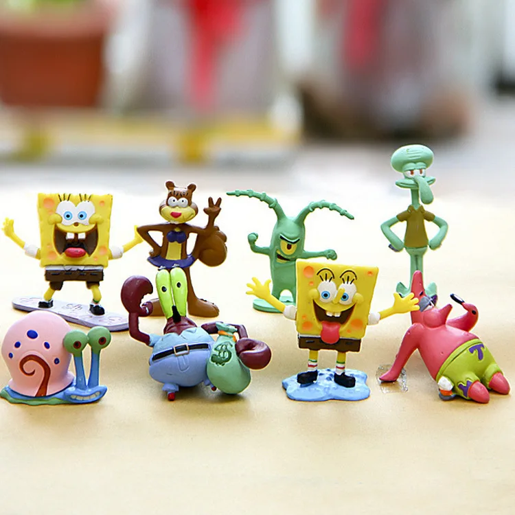 10 Styles Kawaii Patrick Star SpongeBob Model Hand To Do Action Figure Toys Doll Sponge Bob Vinyl Doll Classic Toys For Kid Gift