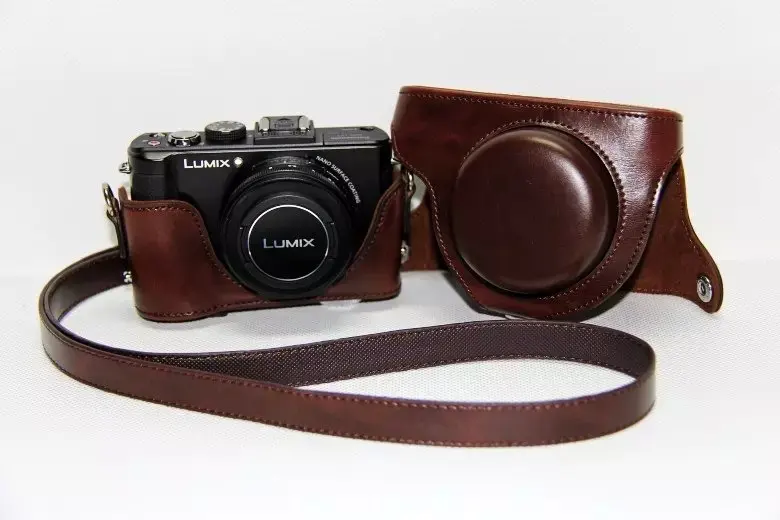 Кожаный чехол для камеры Panasonic Lumix сумка LX7 LX5 LX3 с плечевым ремнем в наличии на