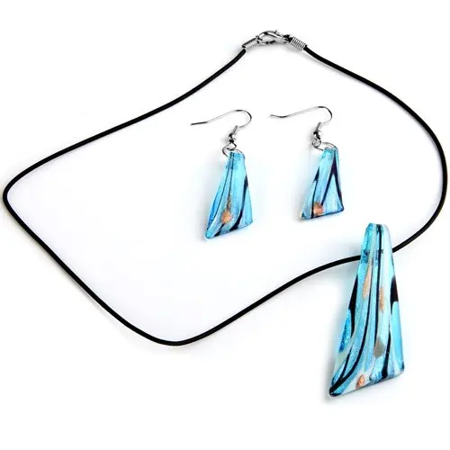 

Glass Murano Jewelry Sets Pendant Necklace Earrings