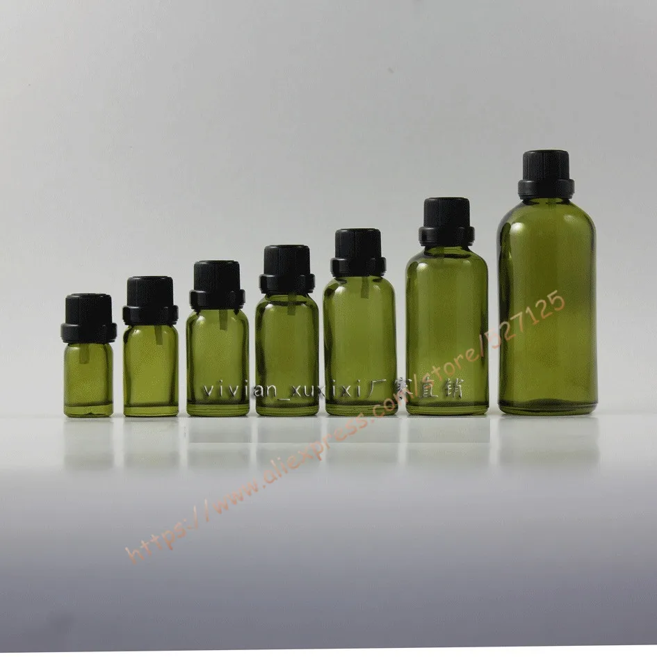 50 мл оливково-зеленый бутылка с черный/белый theftproof обложка + редуктор, эфирное масло/жидкость/Увлажняющий/лица контейнер для воды
