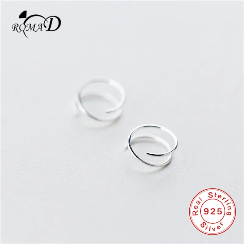Romad, 925 пробы, серебряные маленькие ушные кости, ушные пряжки, кольцо, 6 мм, 8 мм, 10 мм, плотно Упакованные мини Двойные серьги для женщин