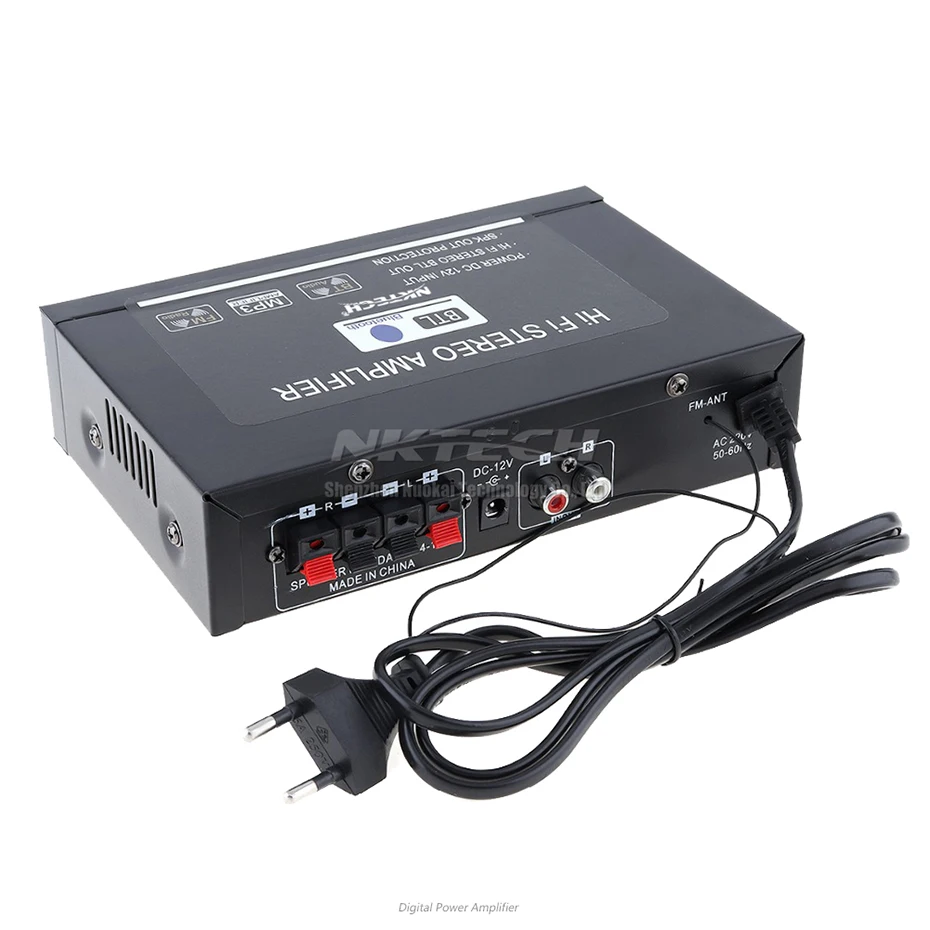 Усилитель мощности NKTECH Bluetooth цифровой аудиоплеер 2x18 Вт динамик IR Hi Fi стерео FM DVD SD