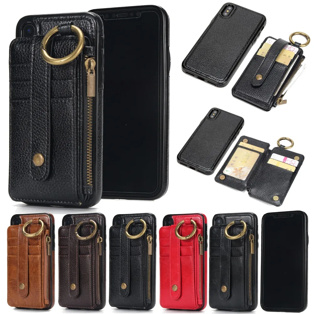 

Leather Filp Case for iPhone XS Max XR X 6 7 8 Plus Luxurious Magnetic Wallet Detachable Slim Back Cover Phone Case Coque
