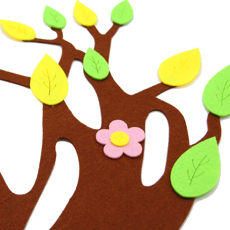 Felt Fabric Sheet Craft Fabric Flowers Cartoon Moon Star Felts Non-woven Cloth Felting Flower Tree Large Banyan Walls Kindergarten Kids Room Decoration