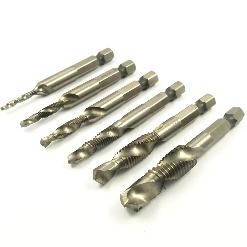 

DGKS 6PCS/Set HSS Hand Tap M3 M4 M5 M6 M8 M10 Tap & Die Machine Spiral Point Straight Fluted Screw Thread Metric Plug Hand Tools