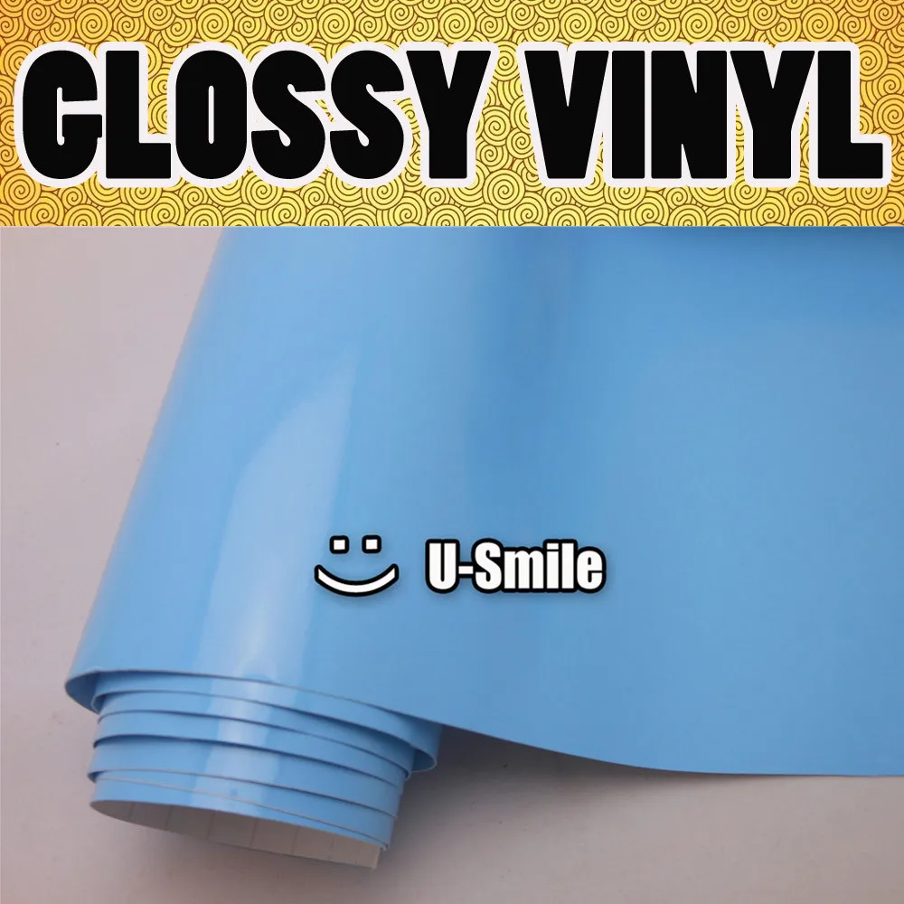 Gloss Baby Blue Self Adhesive Vinyl Glossy Baby Blue Vinyl Wrap Sticker