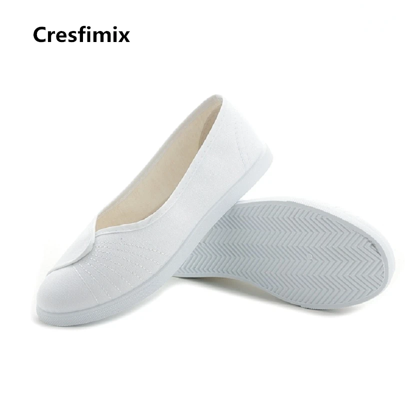 

Cresfimix women cute solid spring & summer slip on nurse shoes female casual white work loafers female comfortable shoes zapatos