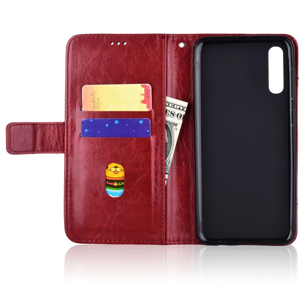 Флип-кожаный чехол для Samsung Galaxy A50 A505 Fundas TPU с цветочным принтом специальный чехол-кошелек с подставкой и ремешком
