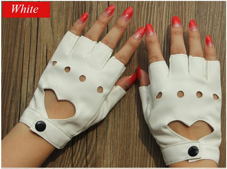 Longkeperer 1 пара Мода PU половина пальца вождения шоу Джаз женские перчатки без пальцев перчатки для женщин черные серьги SXJ80