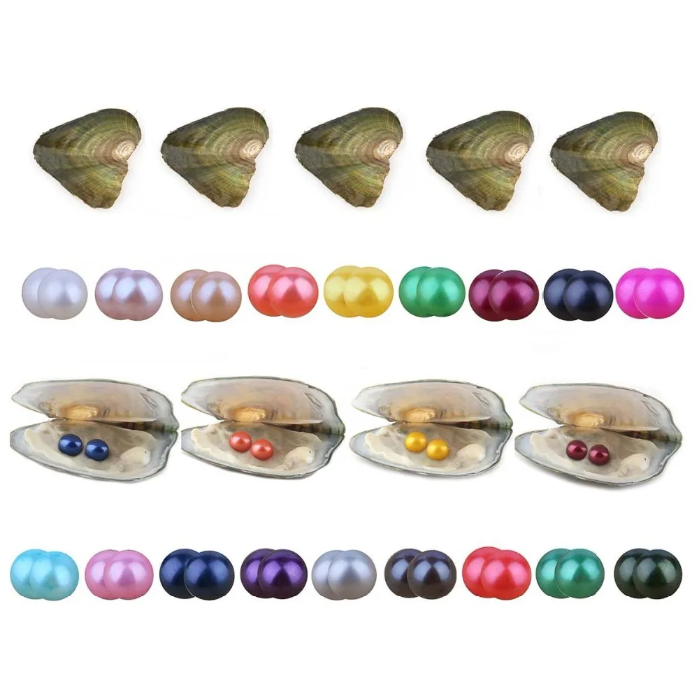 Pearl Oyster Freshwater Cultured Love Wish with 7-8mm Round Pearls Inside Random Color | Украшения и аксессуары