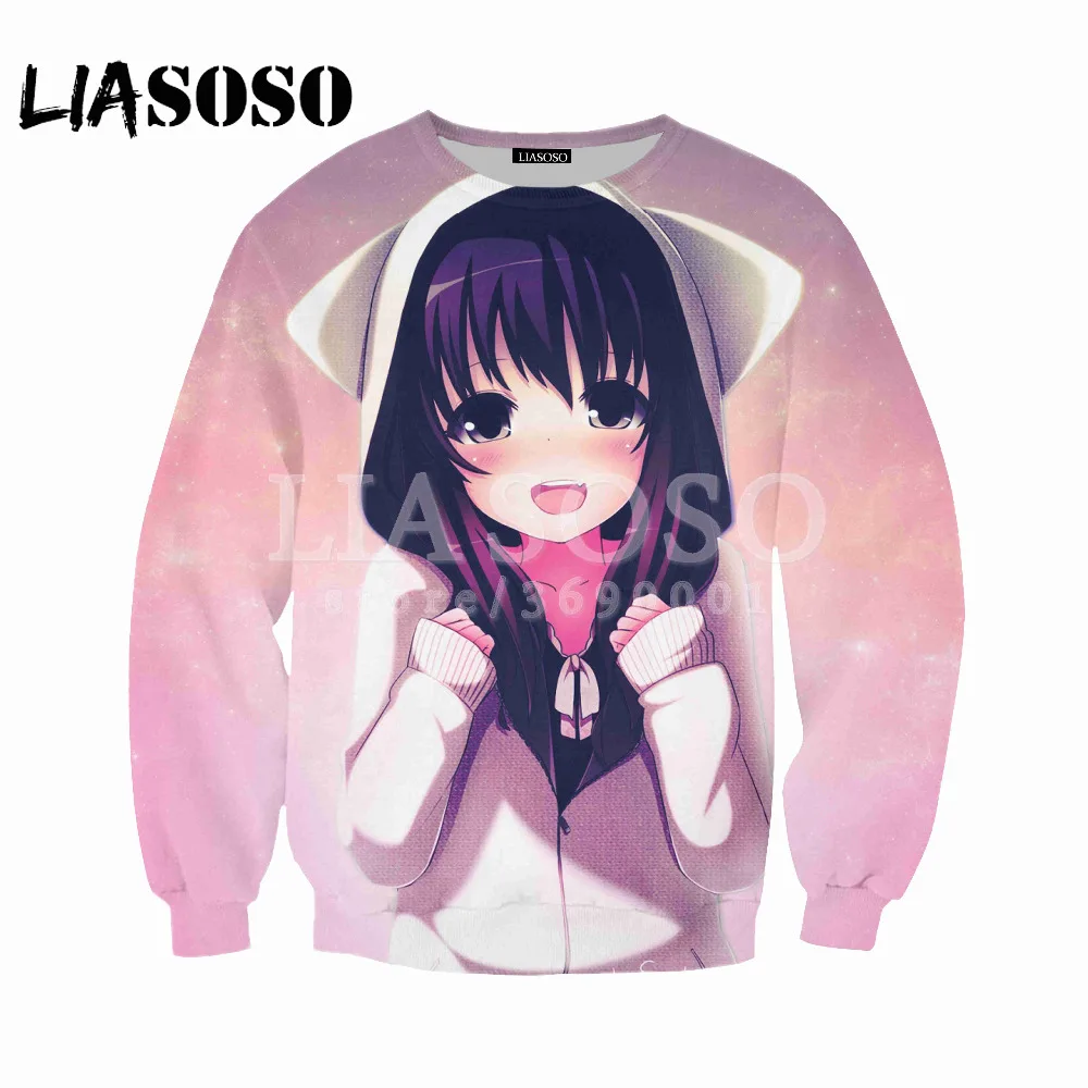 

LIASOSO 2018 Sweatshirt Harajuku Hoodies 3d print Original Anime Cute Sexy Girls Men Women casual Pullovers Long-sleeve X0413