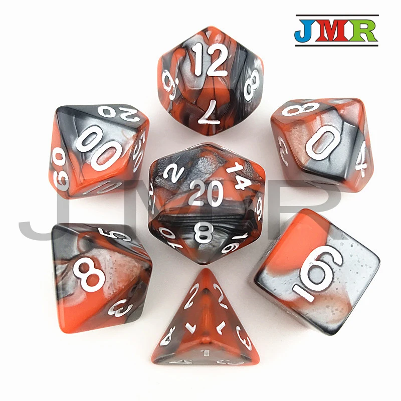 Высокое качество оранжевый с серым белым номером игра для DnD двойной цвет эффект