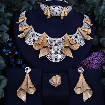 

GODKI Super Luxury Dance Belt Full Micro Cubic Zirconia Women Wedding Dress Choker Necklace Earring Jewelry Set