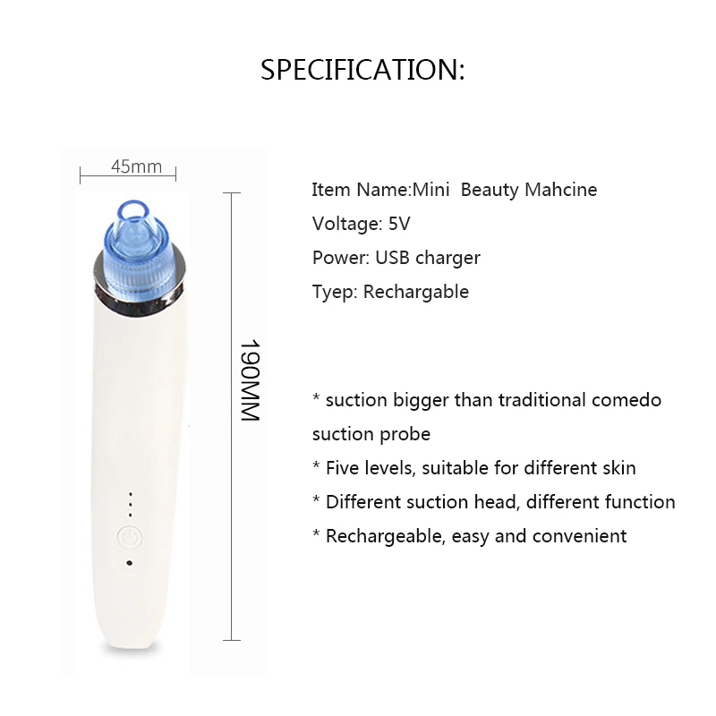 Черноголовых пылесос всасывание удаление шрам угри, прыщи пилинг для пор лица чистую кожу ухаживающее косметологическое оборудование