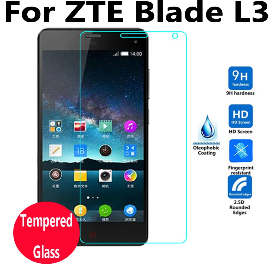 

For ZTE Blade L3 G01 Tempered Glass Film For ZTE Blade L3 Screen Protector Cover With Cleaning Tool Protective film Case