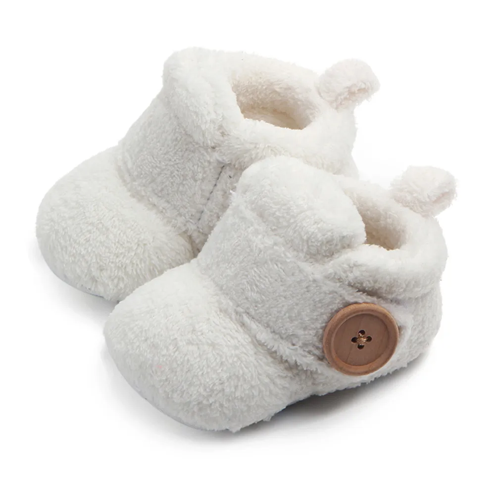 

Boy Girls Toddler Hook Loop Design First Walkers Baby Shoes Round Toe Flats Soft Slippers Shoes winter Baby Warm Shoes HOOLER