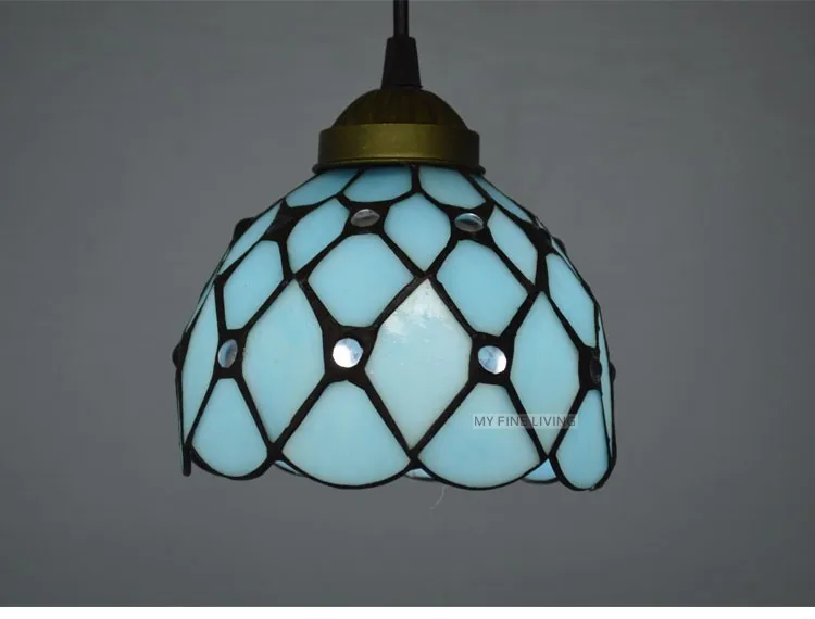 Подвесной светильник Tiffany в средиземноморском морском стиле голубого цвета, светильник для спальни E27 110-240 В