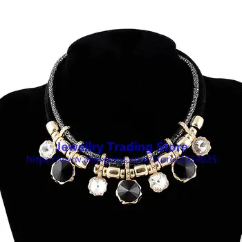 

80pcs/lot Wholesale Fashion Women Big Crystal Women Necklace Choker Necklaces&Pendants for Women Fashion Dress Jewelry